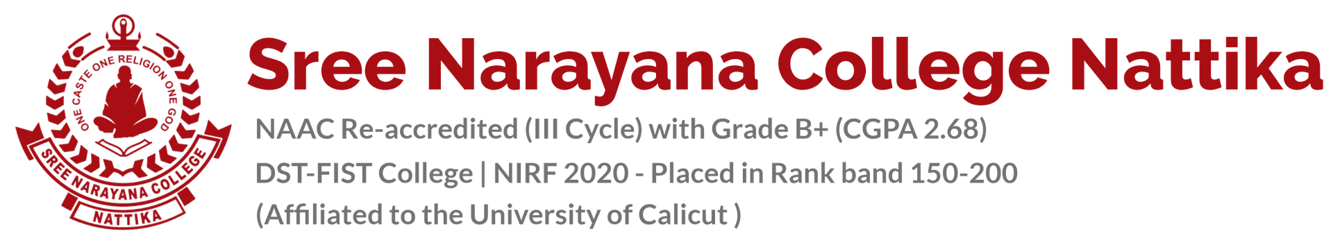 Sree Narayana College Nattika logo