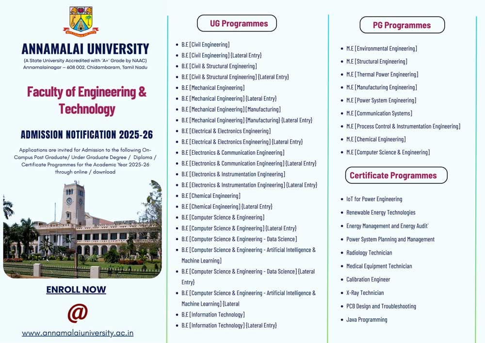 Faculty of Engineering and Technology Annamalai University-image